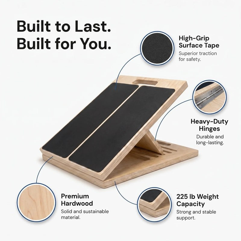 Non-slip surface and solid birch build